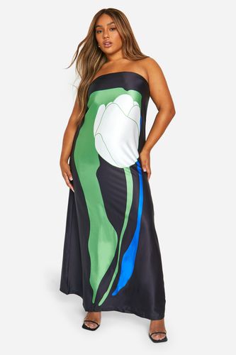 Womens Plus Large Tulip Satin Maxi Dress - - 20 - boohoo - Modalova