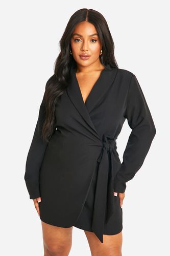 Womens Plus Tie Side Blazer Dress - - 20 - boohoo - Modalova