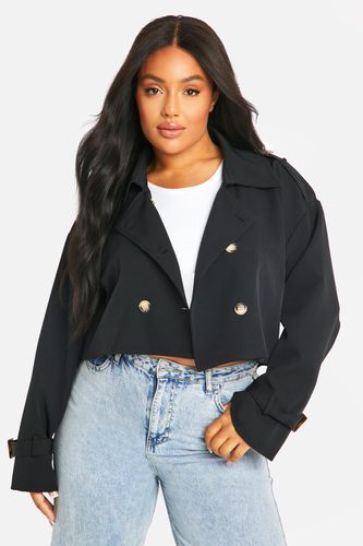 Womens Plus Cropped Trench - - 16 - boohoo - Modalova