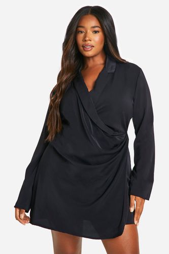 Womens Plus Wrap Ruched Blazer Dress - - 18 - boohoo - Modalova