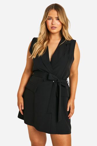 Womens Plus Sleeveless Pocket Detail Blazer Dress - - 18 - boohoo - Modalova