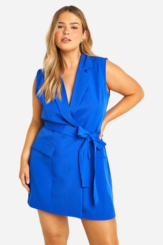 Womens Plus Sleeveless Pocket Detail Blazer Dress - - 16 - boohoo - Modalova