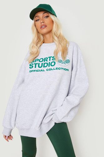 Womens Sports Studio Printed Oversized jumper - - M - boohoo - Modalova