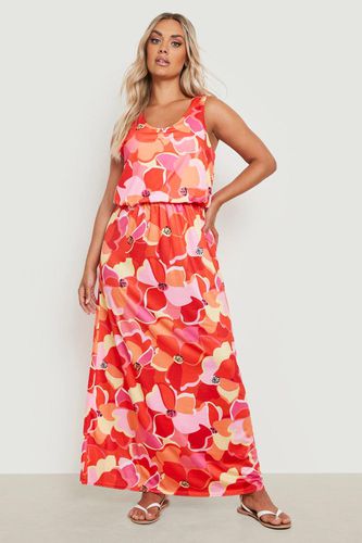 Womens Plus Abstract Printed Maxi Dress - - 16 - boohoo - Modalova