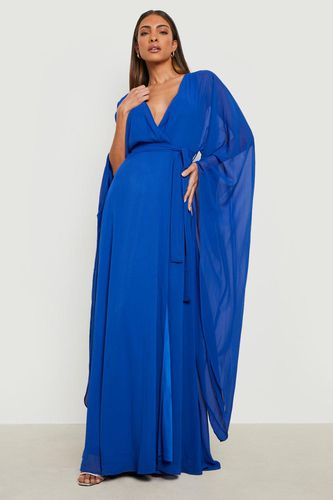 Womens Chiffon Wrap Cape Sleeve Maxi Dress - - 10 - boohoo - Modalova