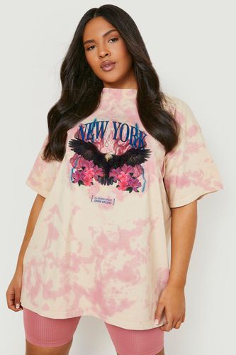Womens Plus Tie Dye Graphic Oversized T-shirt - - 16 - boohoo - Modalova