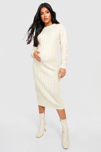Womens Maternity Cable Knit Knitted Midi Dress - - 10 - boohoo - Modalova