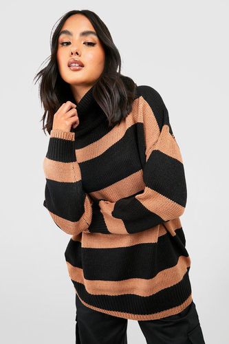 Womens Stripe Oversized Knitted Jumper - - L - boohoo - Modalova