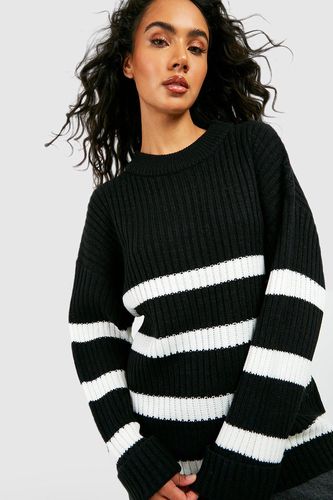 Womens Stripe Boxy Knitted Jumper - - M - boohoo - Modalova