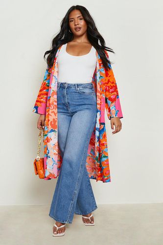 Womens Plus Floral Woven Midi Kimono - - 18 - boohoo - Modalova