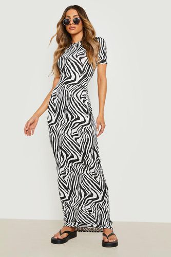 Womens Zebra Cap Sleeve Maxi Dress - - 12 - boohoo - Modalova