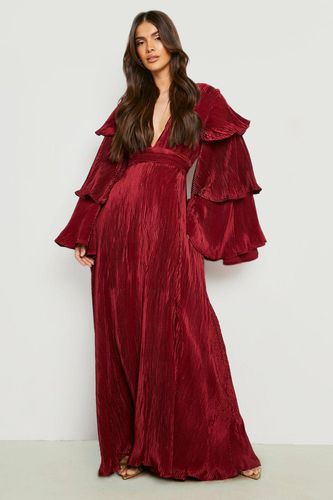 Womens Layered Ruffle Sleeve Maxi Dress - 16 - boohoo - Modalova
