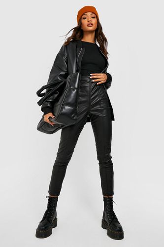 Womens Premium Super Stretch Leather Look Trousers - - 10 - boohoo - Modalova