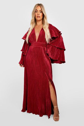 Womens Plus Layered Ruffle Sleeve Maxi Dress - 22 - boohoo - Modalova