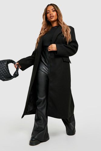 Womens Plus Belted Wool Look Coat - - 16 - boohoo - Modalova
