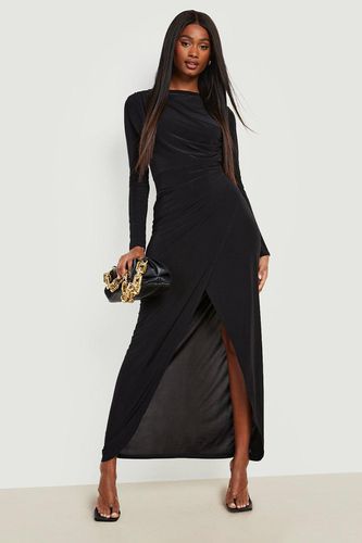 Womens Slinky Long Sleeve Maxi Dress - - 12 - boohoo - Modalova