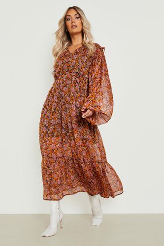 Womens Plus Chiffon Floral Maxi Dress - - 20 - boohoo - Modalova