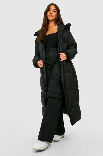 Womens Hooded Longline Puffer Jacket - - 10 - boohoo - Modalova