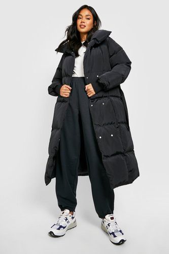 Womens Longline Duvet Belted Puffer Jacket - - 8 - boohoo - Modalova