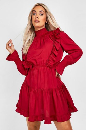 Womens Plus Ruffle Skater Dress - - 16 - boohoo - Modalova