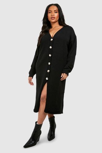 Womens Plus Knitted Midi Cardigan Dress - - 16-18 - boohoo - Modalova