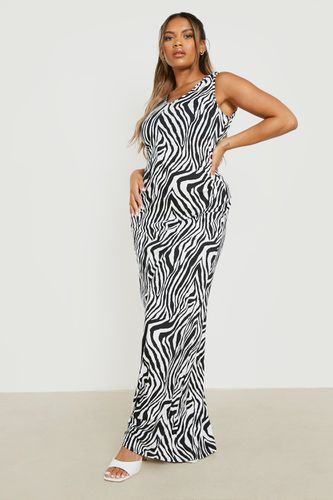 Womens Plus Zebra Scoop Neck Maxi Dress - - 18 - boohoo - Modalova