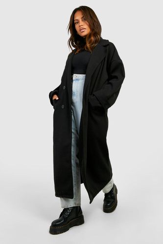 Womens Plus Premium Wool Look Longline Coat - - 28 - boohoo - Modalova