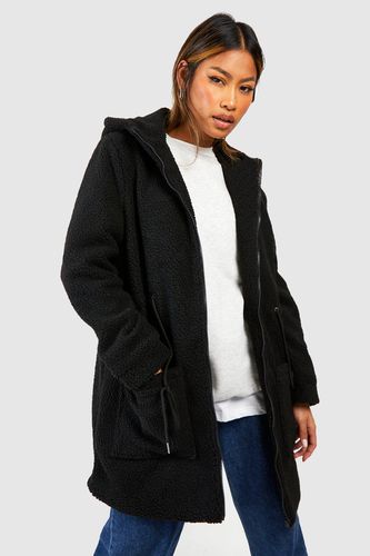 Womens Hooded Teddy Faux Fur Jacket - - 12 - boohoo - Modalova