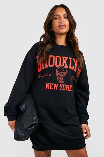 Womens Plus Brooklyn New York Printed Sweat Dress - - 22 - boohoo - Modalova