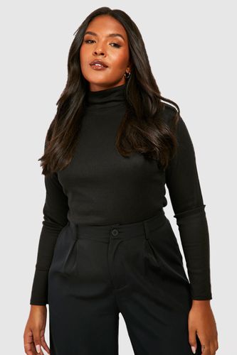 Womens Plus Funnel Neck Long Sleeve Top - - 16 - boohoo - Modalova