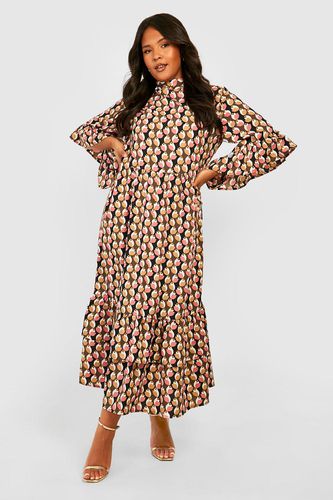 Womens Plus Frill Detail Midaxi Shirt Dress - - 16 - boohoo - Modalova