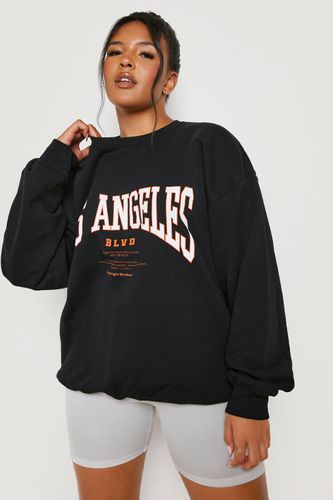 Womens Plus Los Angeles Slogan Oversized Sweatshirt - - 16-18 - boohoo - Modalova