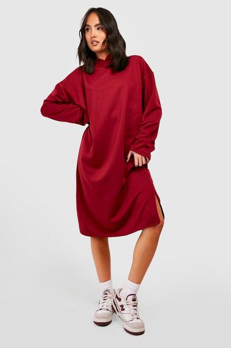 Womens Oversized Longline Hooded Sweatshirt Dress - - 10 - boohoo - Modalova