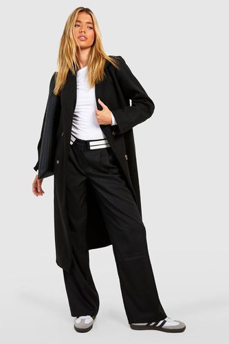 Womens Double Breasted Longline Coat - - 16 - boohoo - Modalova