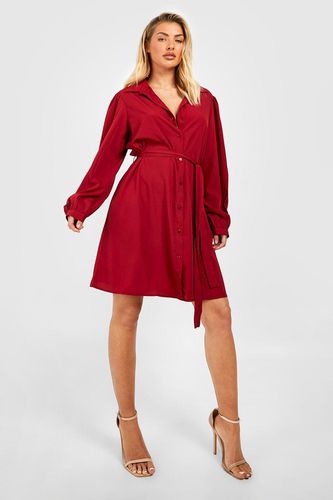 Womens The Shirt Dress - Red - 10 - boohoo - Modalova