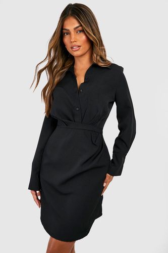 Womens Drape Side Button Front Blazer Dress - - 14 - boohoo - Modalova