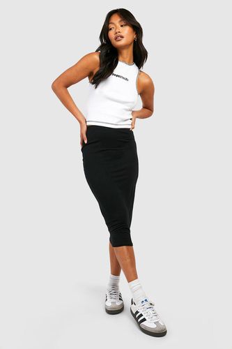 Womens Basic Solid High Waisted Midi Skirt - 12 - boohoo - Modalova