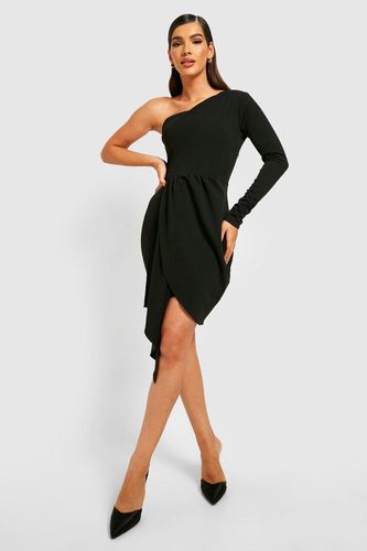 Womens Asymmetric Draped Mini Dress - - 8 - boohoo - Modalova