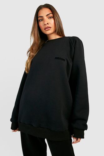Womens Dsgn Studio Flocked Slogan Premium Oversized jumper - - XL - boohoo - Modalova