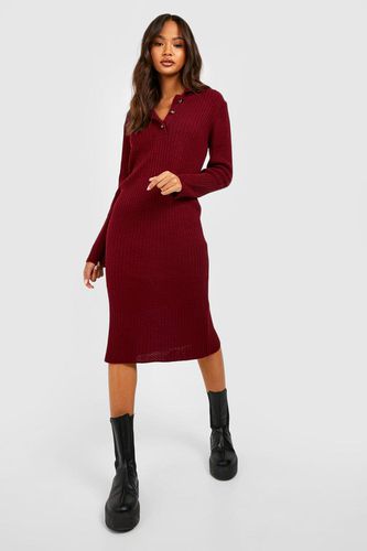 Womens Collared Knitted Maxi Dress - L - boohoo - Modalova
