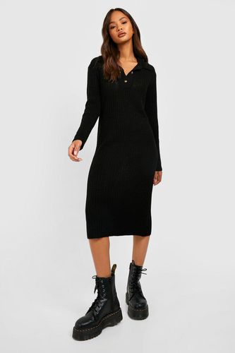 Womens Collared Knitted Maxi Dress - - L - boohoo - Modalova