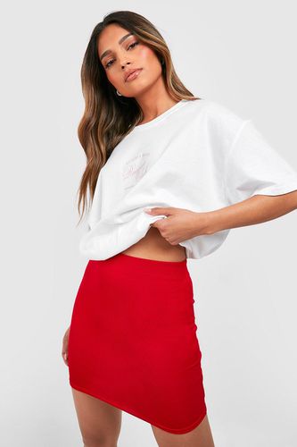 Womens Basic Ribbed Micro Mini Skirt - - 16 - boohoo - Modalova