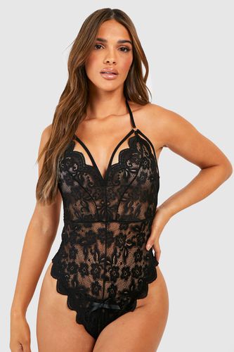 Womens Crotchless Strapping Lace Bodysuit - - S - boohoo - Modalova