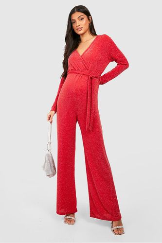 Womens Maternity Glitter Wrap Jumpsuit - - 12 - boohoo - Modalova