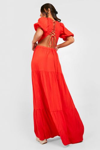 Womens Tall Crinkle Tie Detail Crop And Maxi Skirt Set - - 6 - boohoo - Modalova