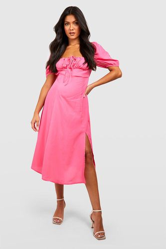 Womens Maternity Puff Sleeve Midi Dress - - 12 - boohoo - Modalova