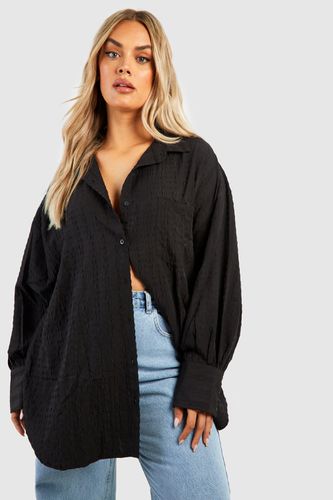 Womens Plus Textured Woven Oversized Shirt - - 18 - boohoo - Modalova
