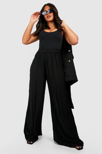 Womens Plus Wide Leg Cheesecloth Trousers - - 20 - boohoo - Modalova