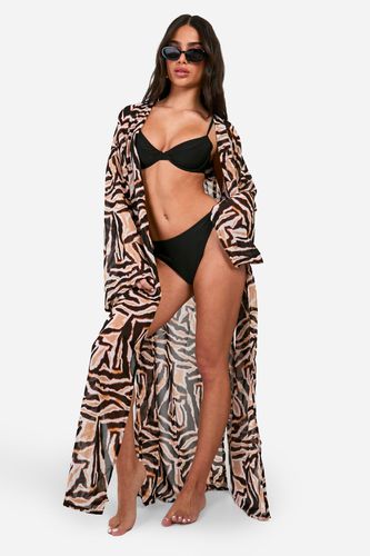 Womens Petite Tiger Chiffon Beach Kimono - - 10 - boohoo - Modalova