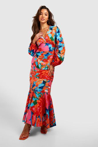 Womens Woven Mix Print Maxi Dress - - 12 - boohoo - Modalova